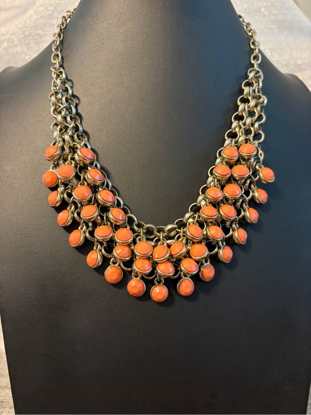 Coral Bib Chain Necklace - Women Jewelry
